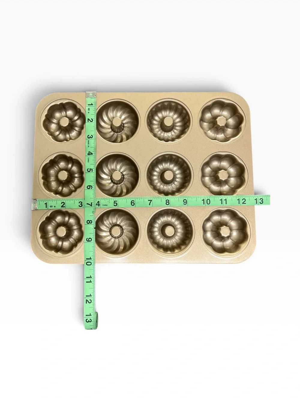 Mini Fluted Bundt Cake Pan Champagne Gold 12 Cavity Size One Size